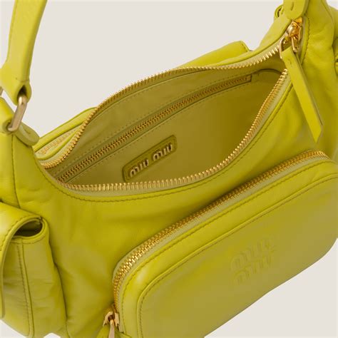 miu miu multipocket|Citron Yellow Nappa Leather Pocket Bag .